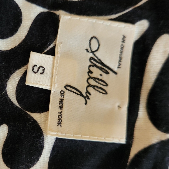 An Original Milly Black/White Jersey Knit Surplice Dress small - Picture 4 of 10